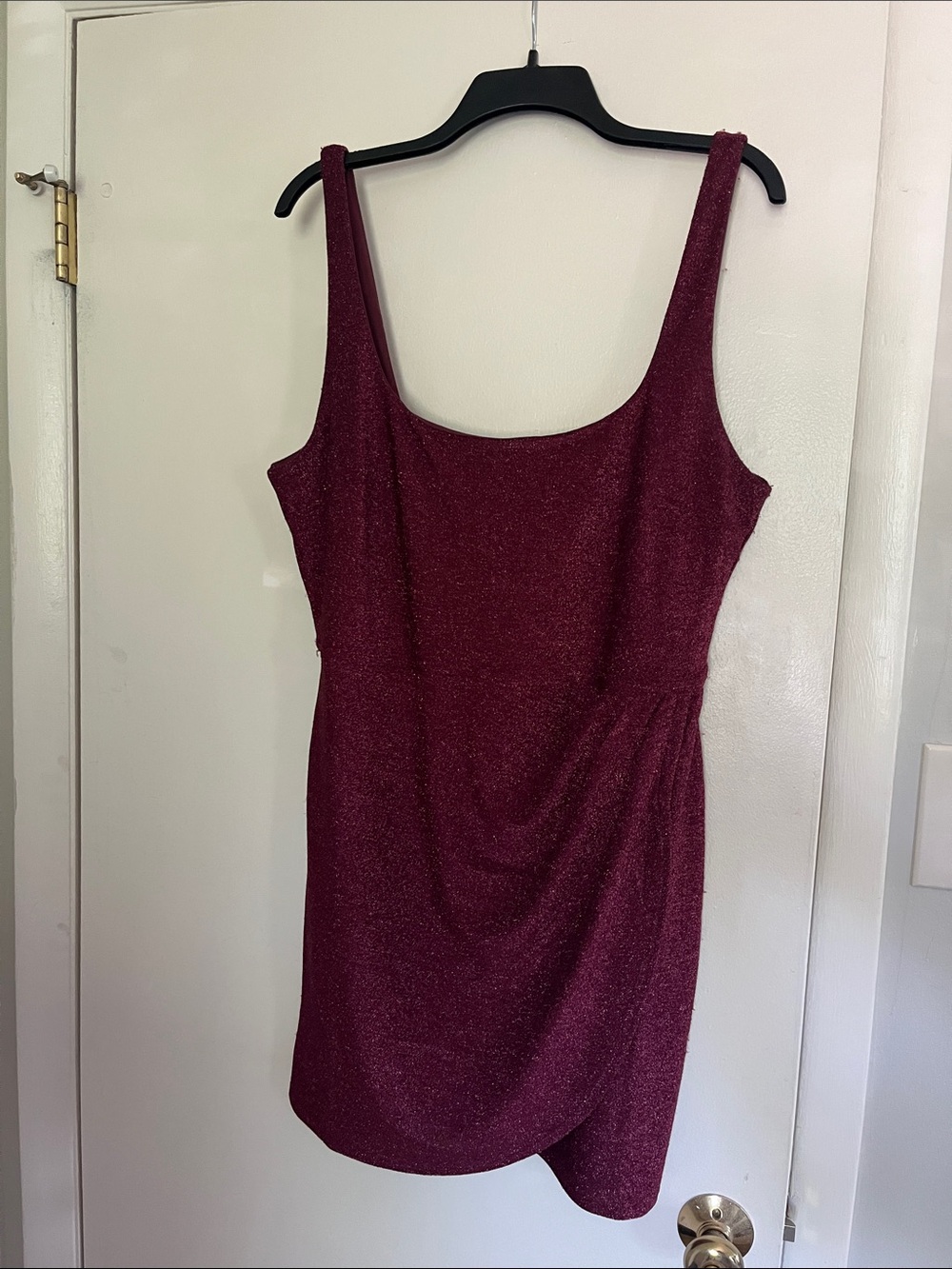 Sparkly Wine Red Bodycon Mini Dress